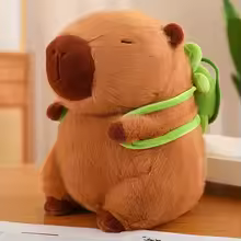 Chonky the Capybara – Soft & Squishy Plush with Green Backpack