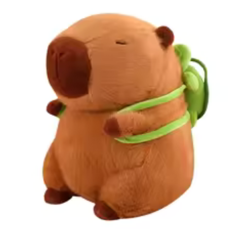 Chonky the Capybara – Soft & Squishy Plush with Green Backpack